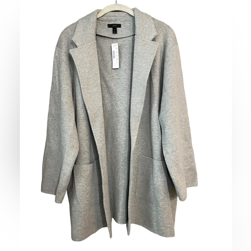 J. Crew. Sophie Open - Front Sweater Blazer. Heather Grey. Size: 2X
